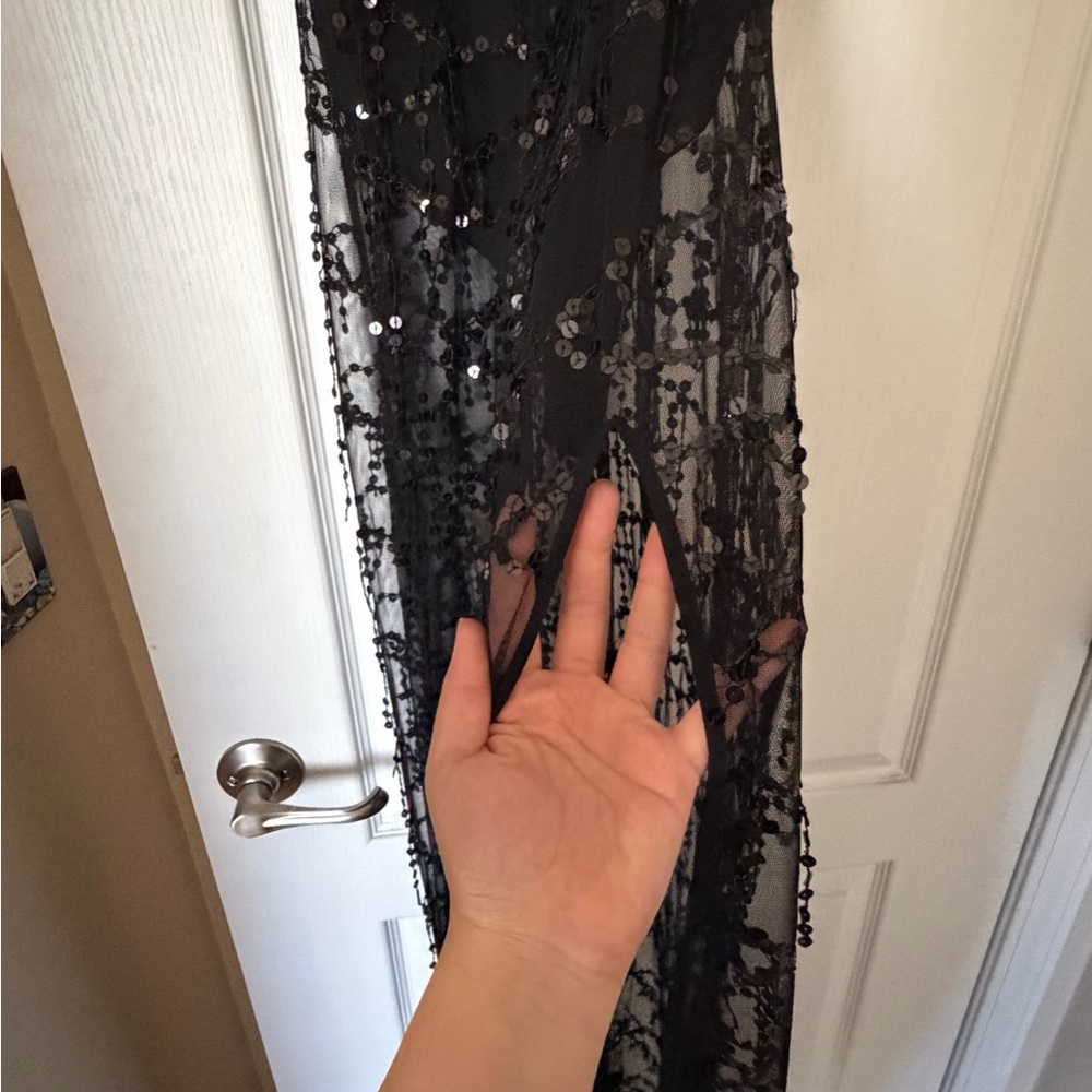 Prettylittlething Black Sequin Backless Dress - image 3